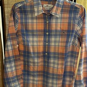 Vineyard Vines Plaid Shirt: Size 8. 100% Cotton
